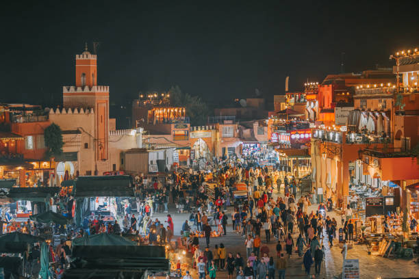 High angle view Djemaa El Fna Marrakech