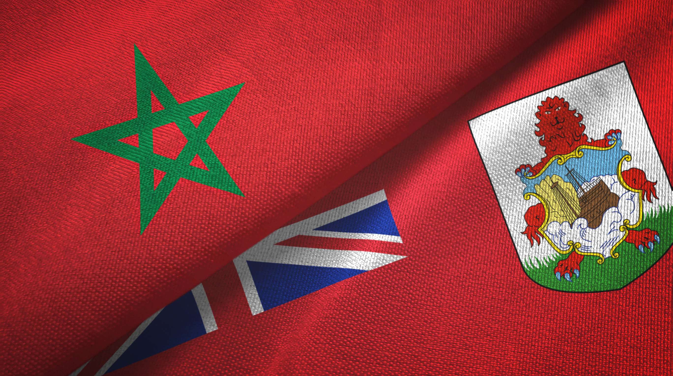 Morocco And Bermuda Flag Together