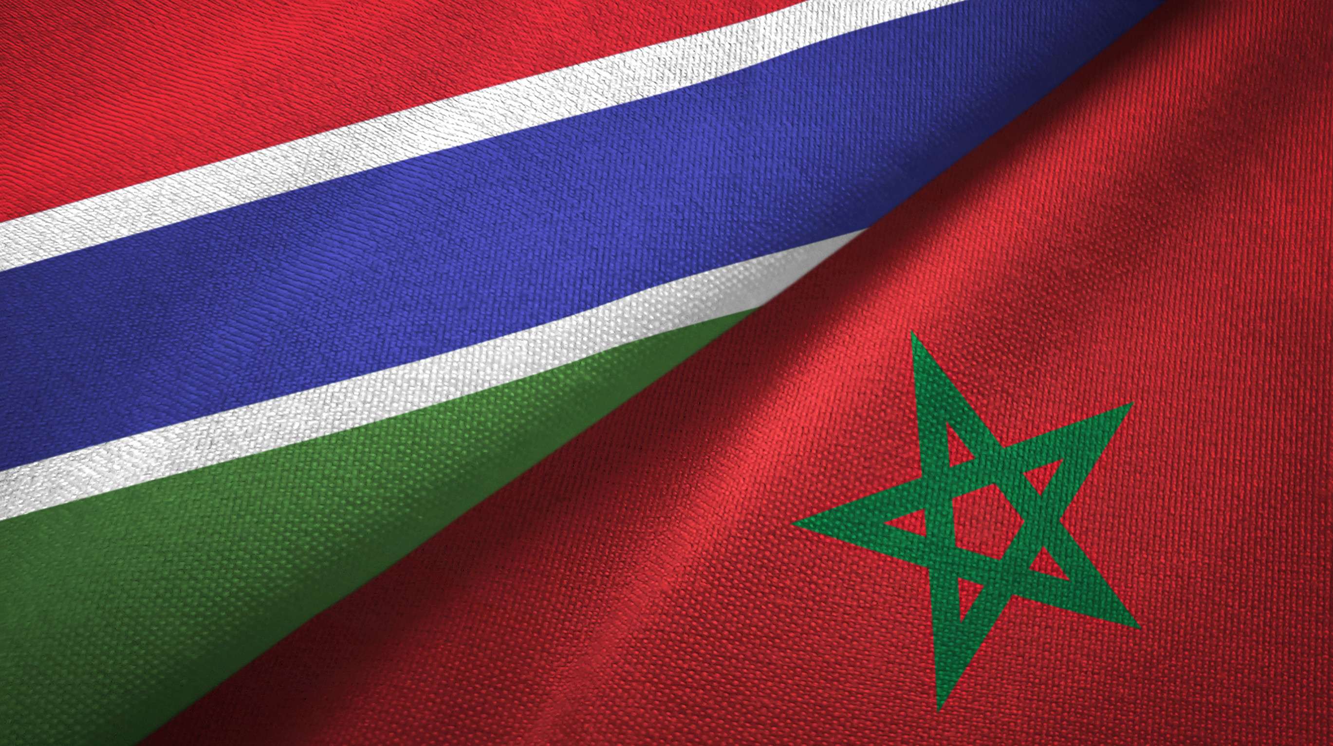 Morocco And Gambia Flag Together