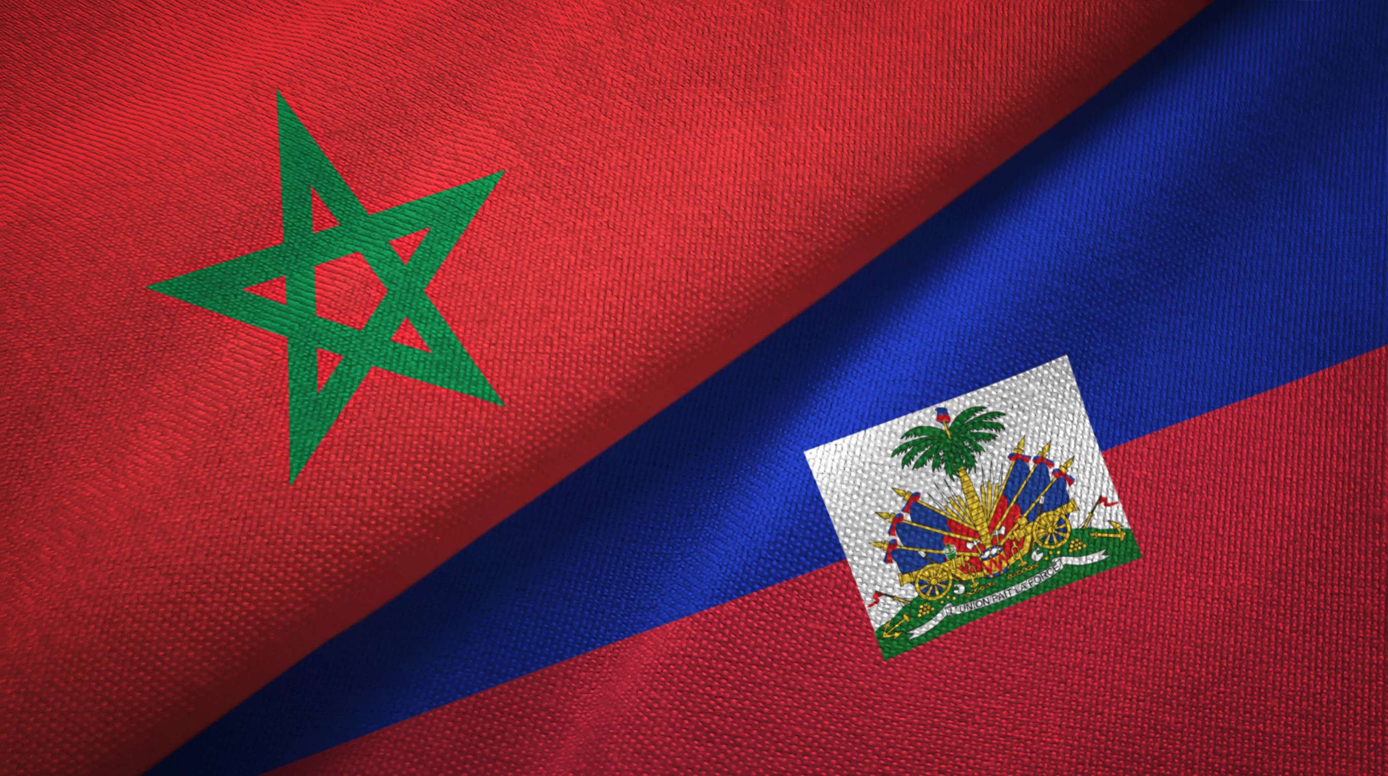 Morocco And Haiti Flag Together