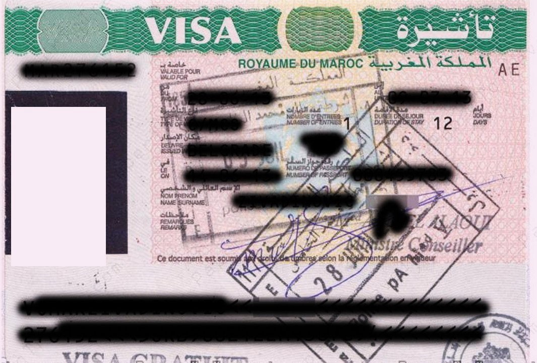 Sample Image of a Morocco Work Visa