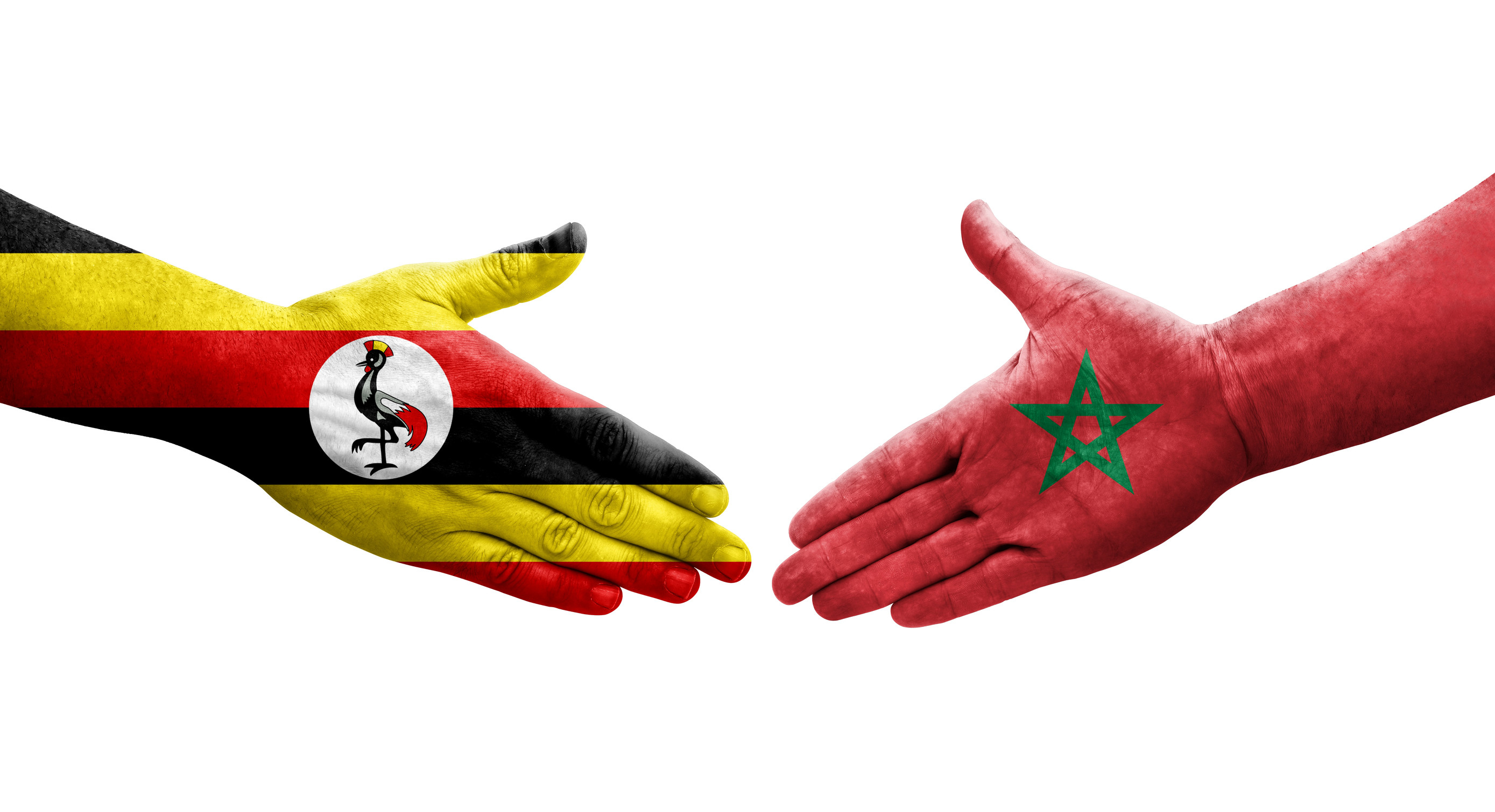Uganda And Morocco Handshake Illustration Uganda And Morocco Handshake Illustration